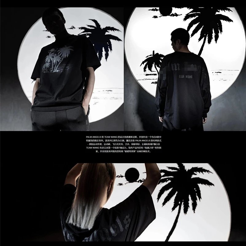 Cotton Graphic Long Sleeve Tee Unisex Jet Black - Gallery Image 6 - Detailed View