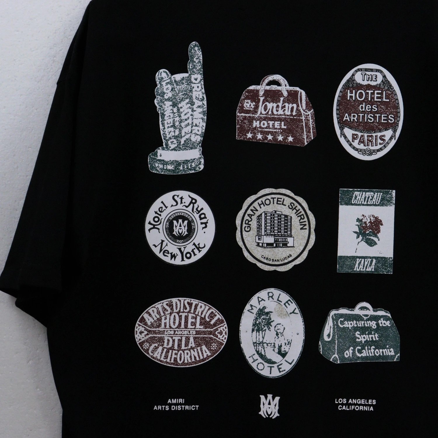 Street Style Print Cotton Tee Unisex Jet Black - Gallery Image 8 - Detailed View