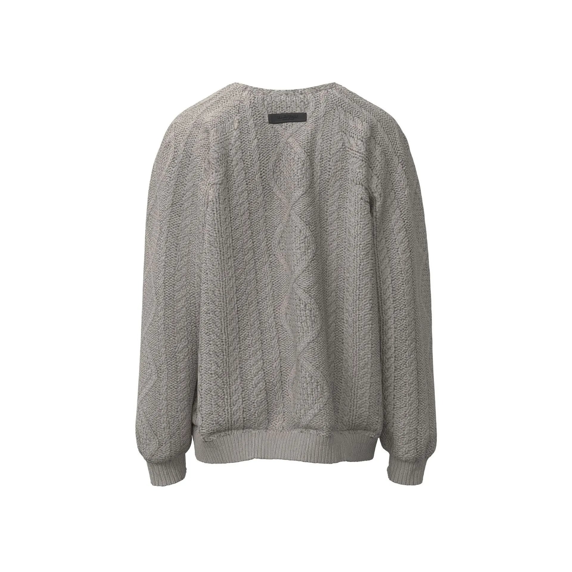 Cable Knit Wool Blend Pullover Sweater, Ecru - Gallery Image 7 - Detailed View