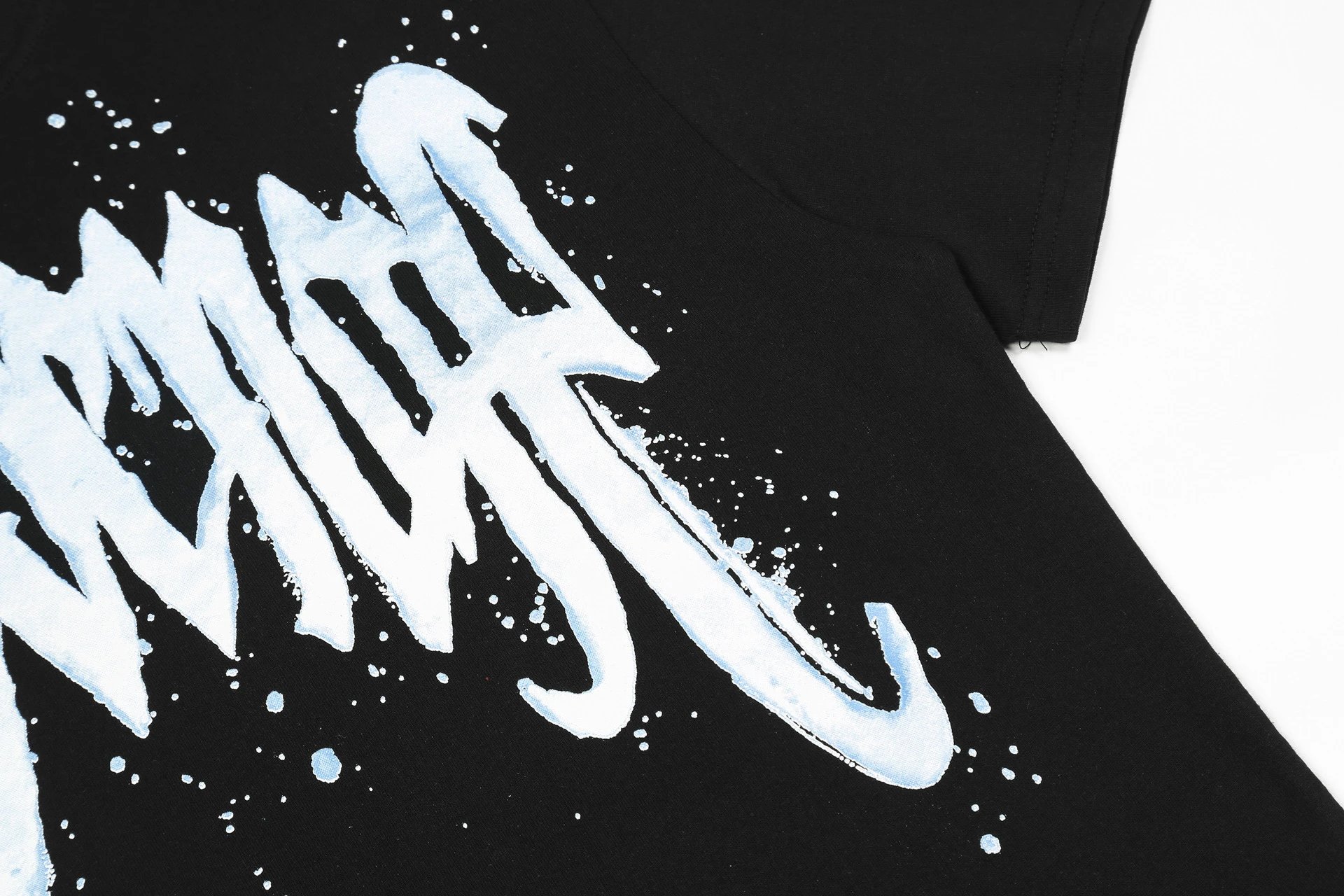 Gothic Skull Print T-Shirt Ice Blue - Gallery Image 6 - Detailed View