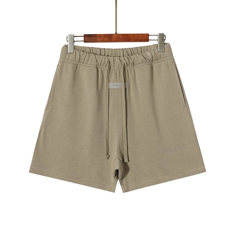 Casual Cotton Drawstring Shorts Sandstone - Essentials - Cnfans - $26.45