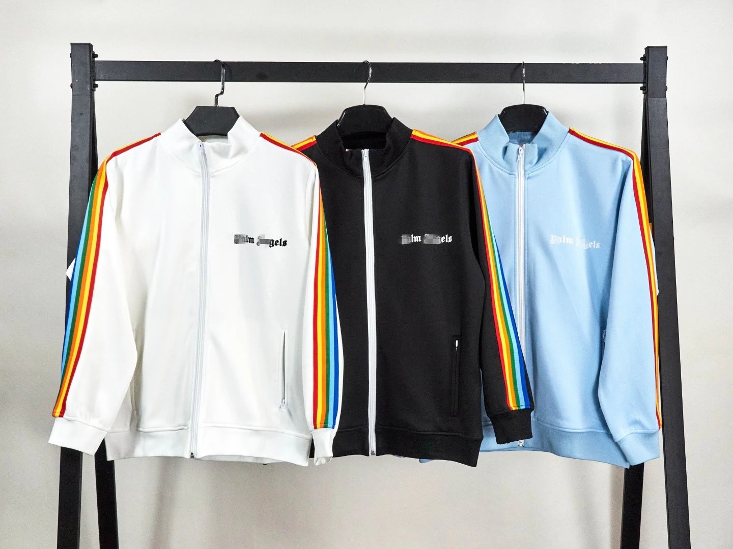 Retro Sporty Striped Jacket Unisex Relaxed Fit - Onyx - Gallery Image 2 - Detailed View