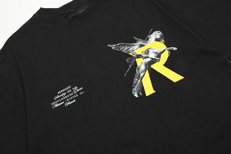 Represent Pegasus Tee Black and White - Gallery Image 12 - Detailed View