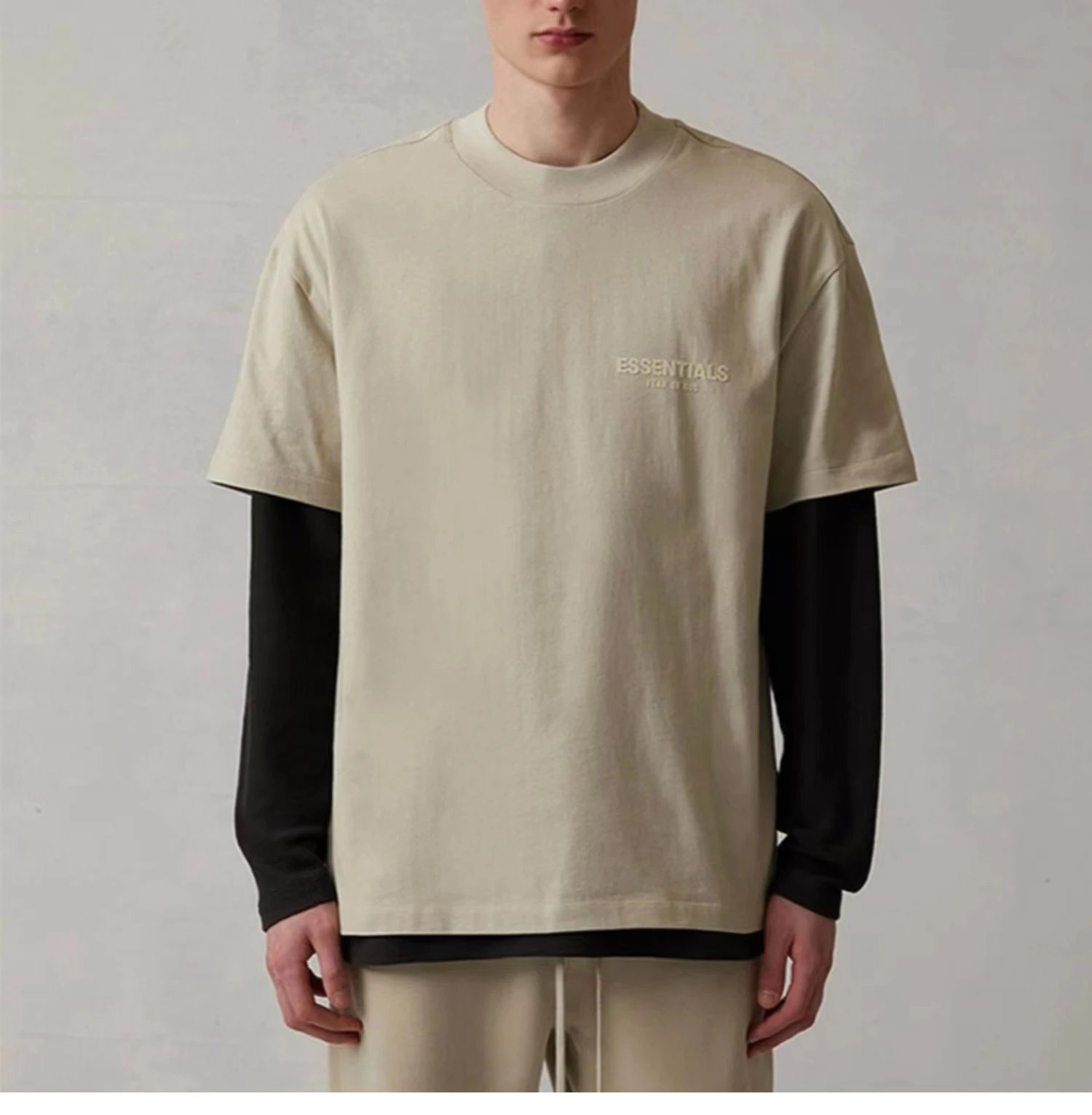 Streetwear Oversized Cotton Tee Sage Green - Gallery Image 11 - Detailed View