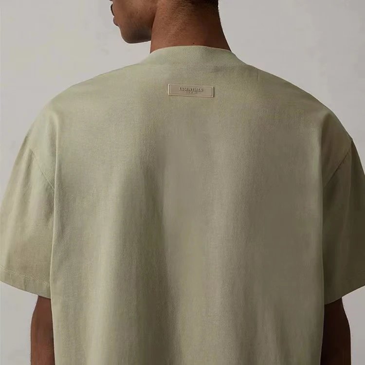 Streetwear Oversized Cotton Tee Sage Green - Gallery Image 14 - Detailed View