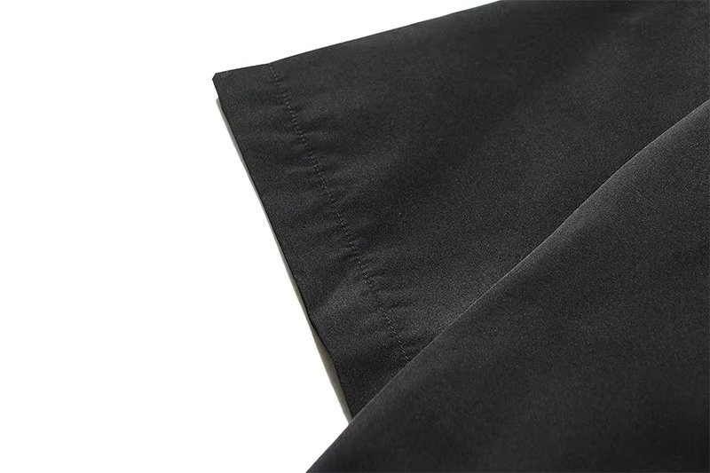 Streetwear Loose Polo Shirt Unisex Ebony Black - Gallery Image 8 - Detailed View