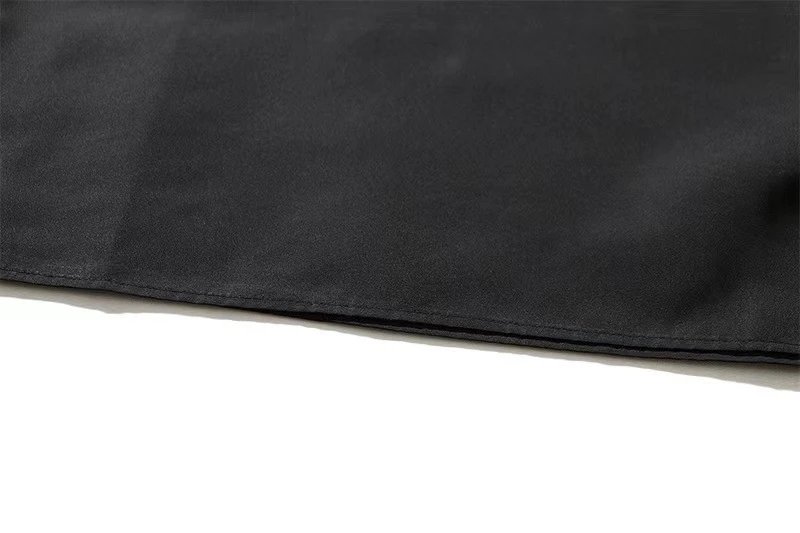 Streetwear Loose Polo Shirt Unisex Ebony Black - Gallery Image 9 - Detailed View