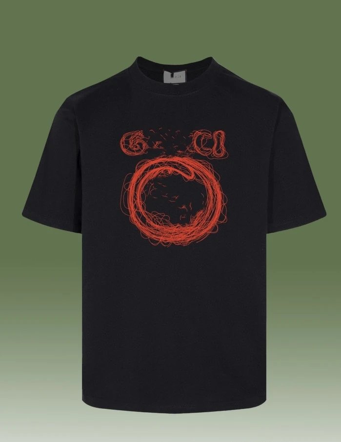 Casual Cotton Graphic Tee Unisex T-Shirt - Onyx - Gucci - Cnfans - $25.81