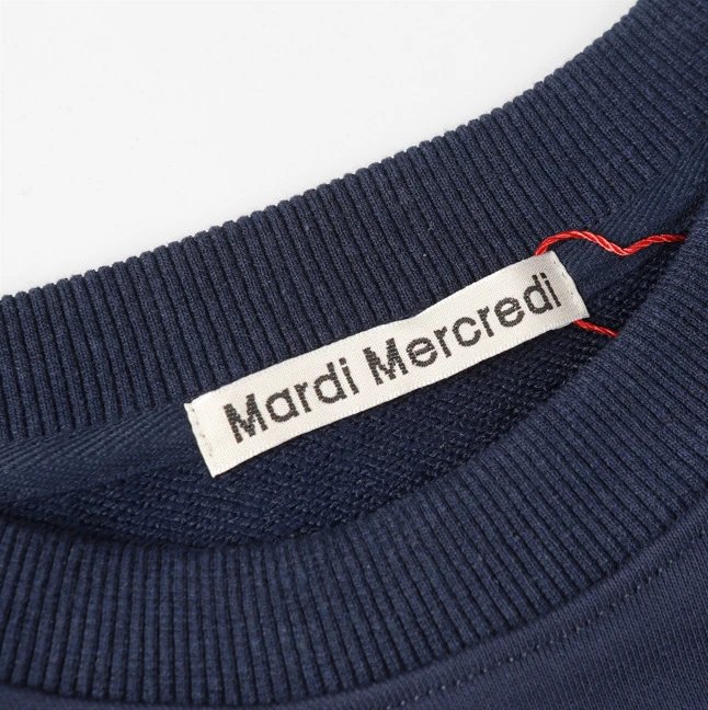 Unisex Dachshund Graphic Raglan Sweatshirt, Midnight Blue - Gallery Image 6 - Detailed View