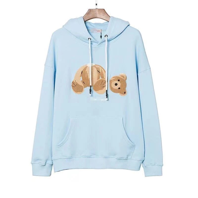 Bear Print Cotton Blend Pullover Hoodie - Mauve - Gallery Image 3 - Detailed View