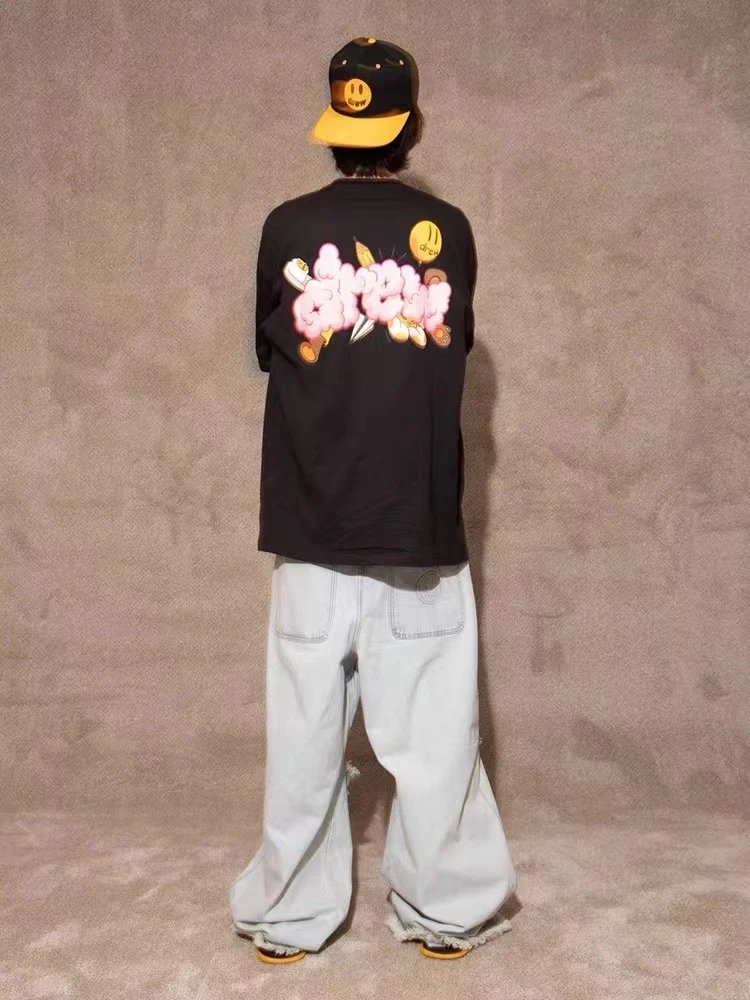 Street Style Cotton Candy Cloud Graphic Tee Rose Pink - Gallery Image 8 - Detailed View