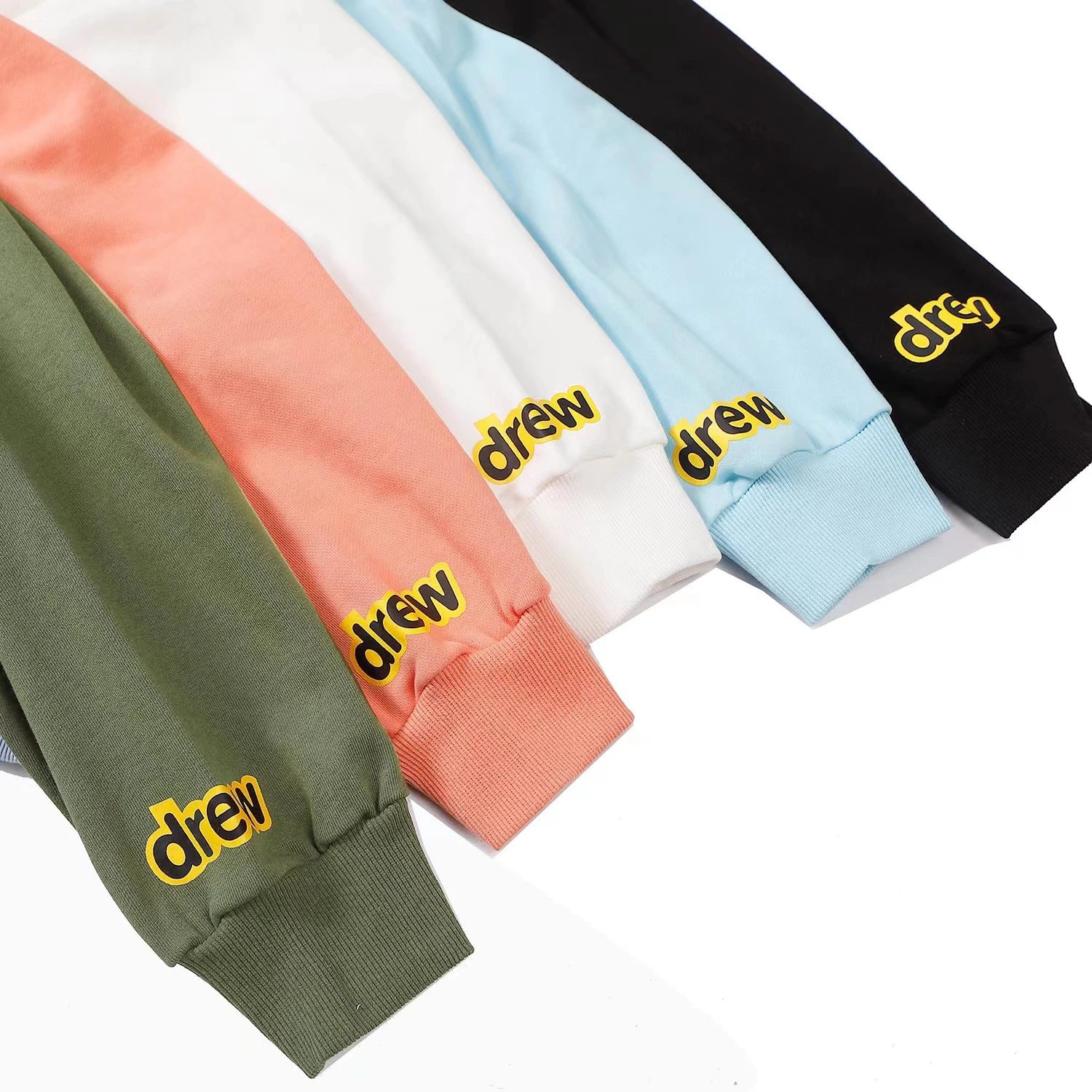 Unisex Fleece Hoodie Retro Smile Ivory White - Gallery Image 10 - Detailed View