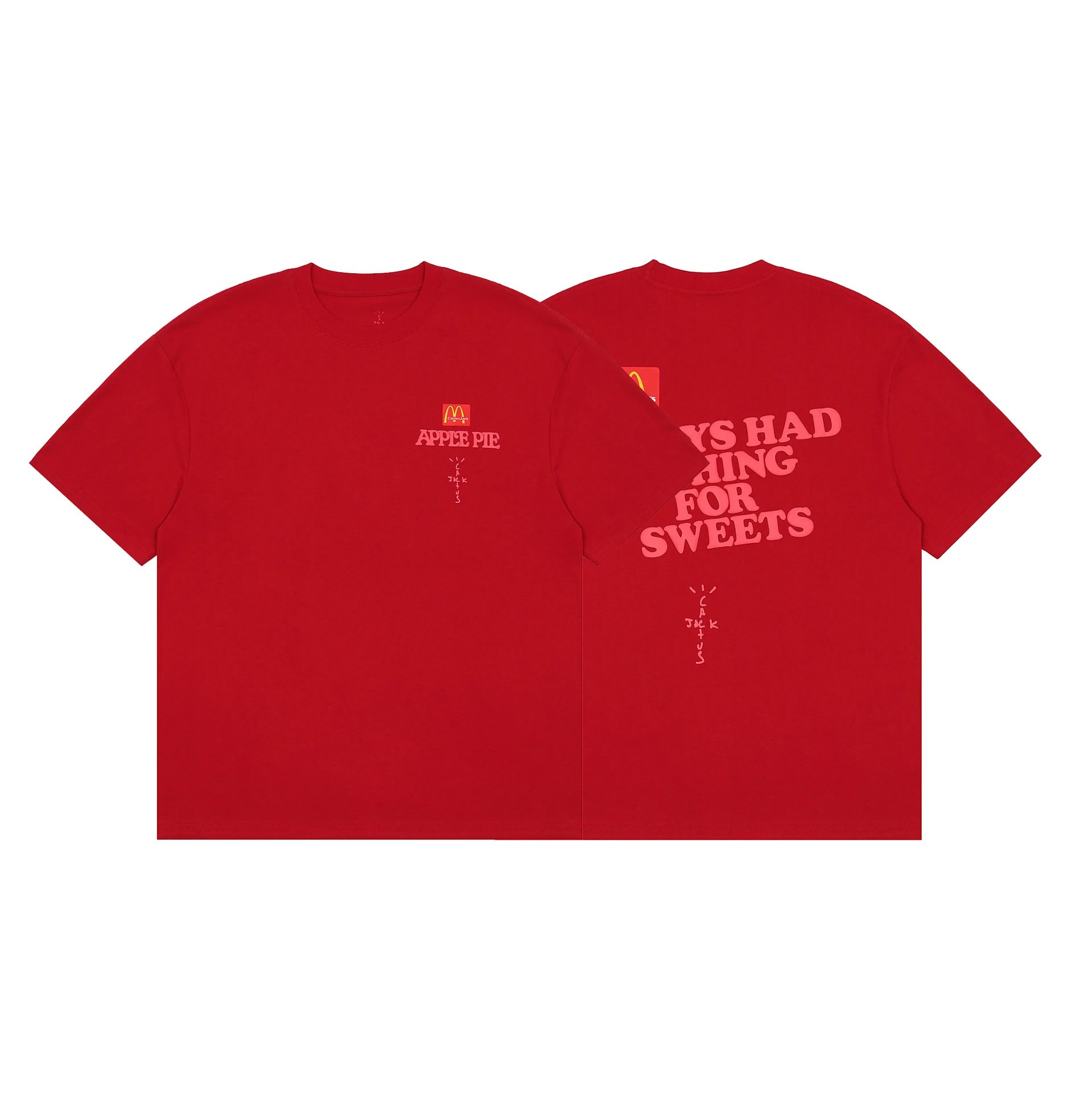 Street Style Cotton Graphic Tee Crimson Red - Travis Scott - Cnfans - $19.03