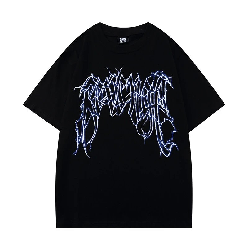 Streetwear Lightning Tee Obsidian - Revenge - Cnfans - $20.00