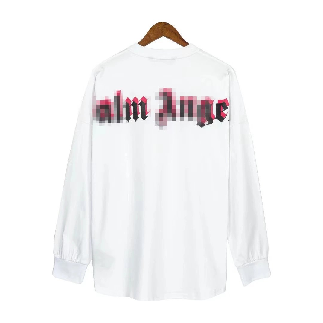 Streetwear Cotton Long Sleeve Tee Shirt - Snow White - Palm Angels - Cnfans - $24.84