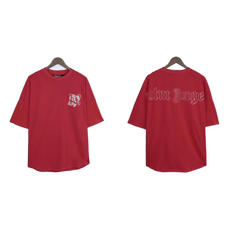 Street Dragon Embroidered Cotton T-Shirt Crimson Red - Gallery Image 3 - Detailed View