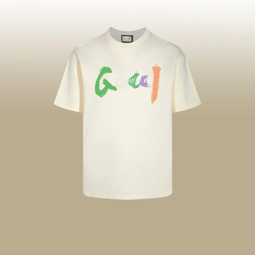 Casual Print Cotton Unisex T-Shirt - Ivory - Gucci - Cnfans - $25.81