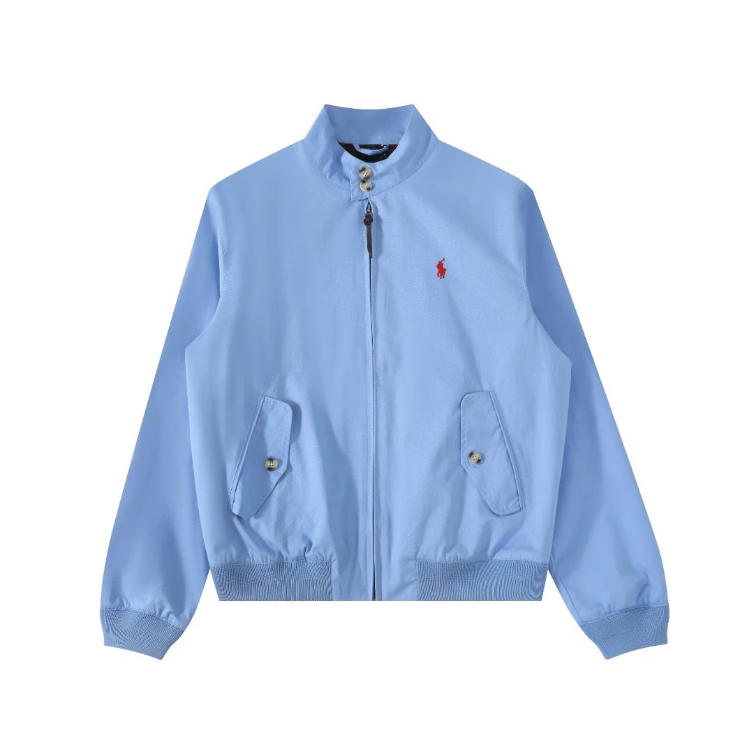 Men's Harrington Jacket Workwear Style Sky Blue - Ralph Lauren - Cnfans - $58.71