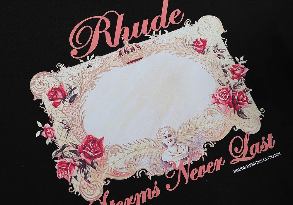 Rhude Floral Mirror Tee White - Gallery Image 10 - Detailed View