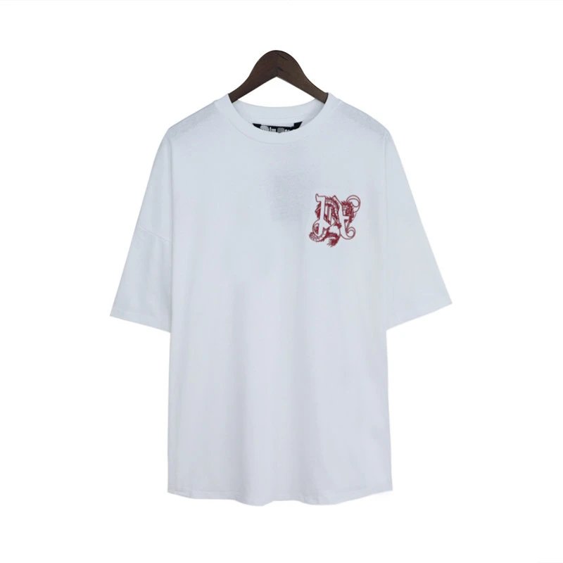 Street Dragon Embroidered Cotton T-Shirt Crimson Red - Gallery Image 9 - Detailed View