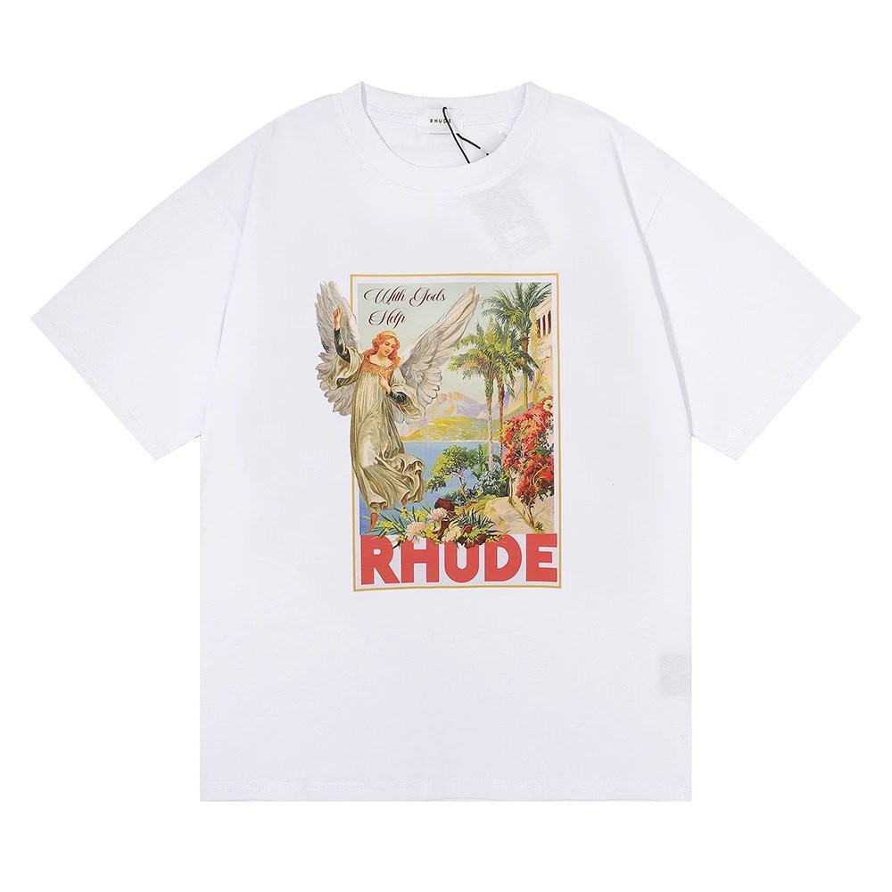 Rhude Print T-Shirt Multi - Gallery Image 7 - Detailed View