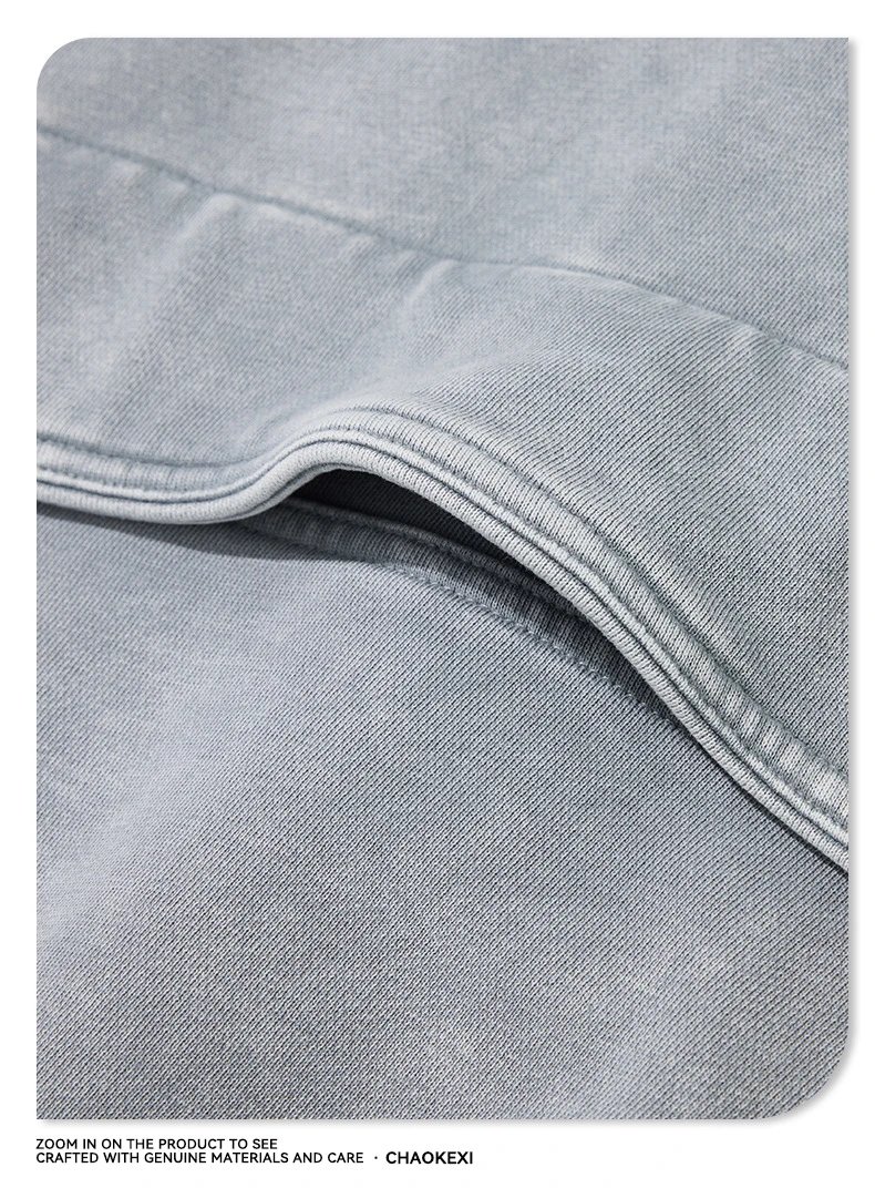 Oversized Cotton Pullover Hoodie Autumn Winter - Mud Gray - Gallery Image 8 - Detailed View