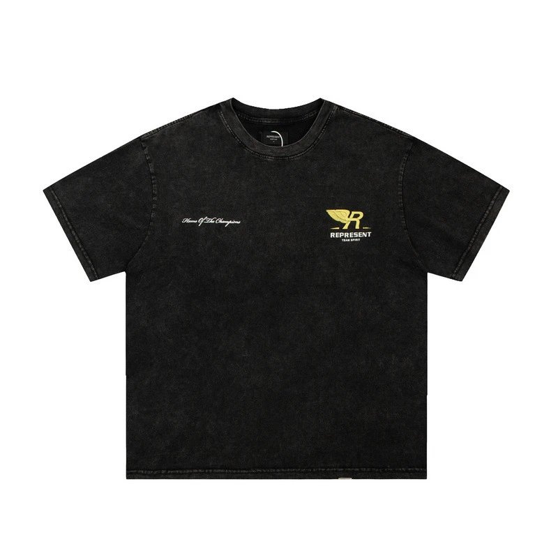REPRESENT Wing Logo Tee Black - Gallery Image 4 - Detailed View