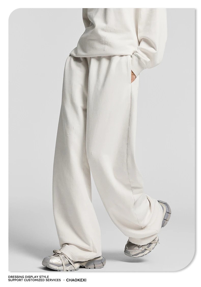 Casual Autumn Pants, Loose Fit, Ecru - Gallery Image 9 - Detailed View