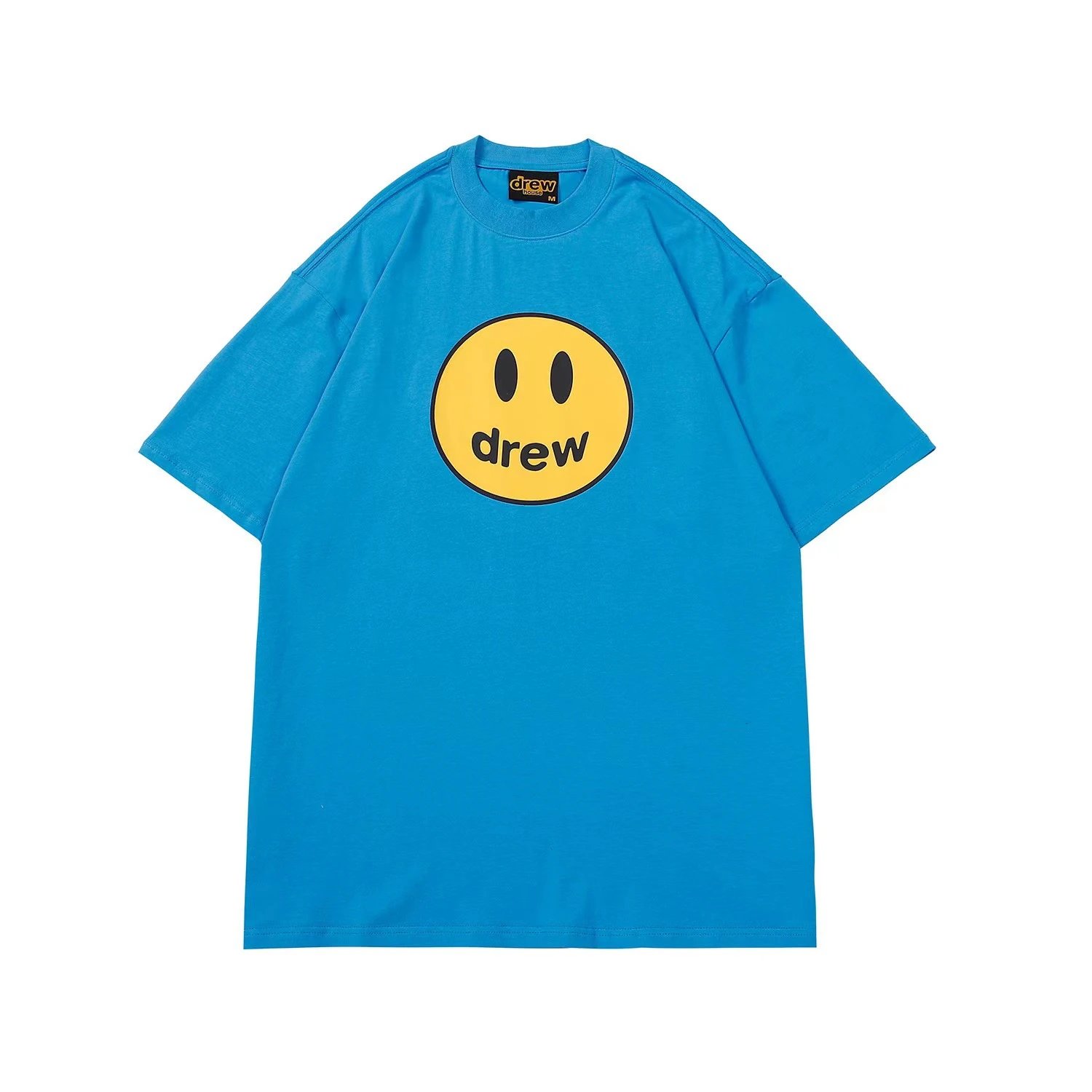 Oversized Cotton Smiley Tee Azure Blue - Drew(Drew House) - Cnfans - $21.61