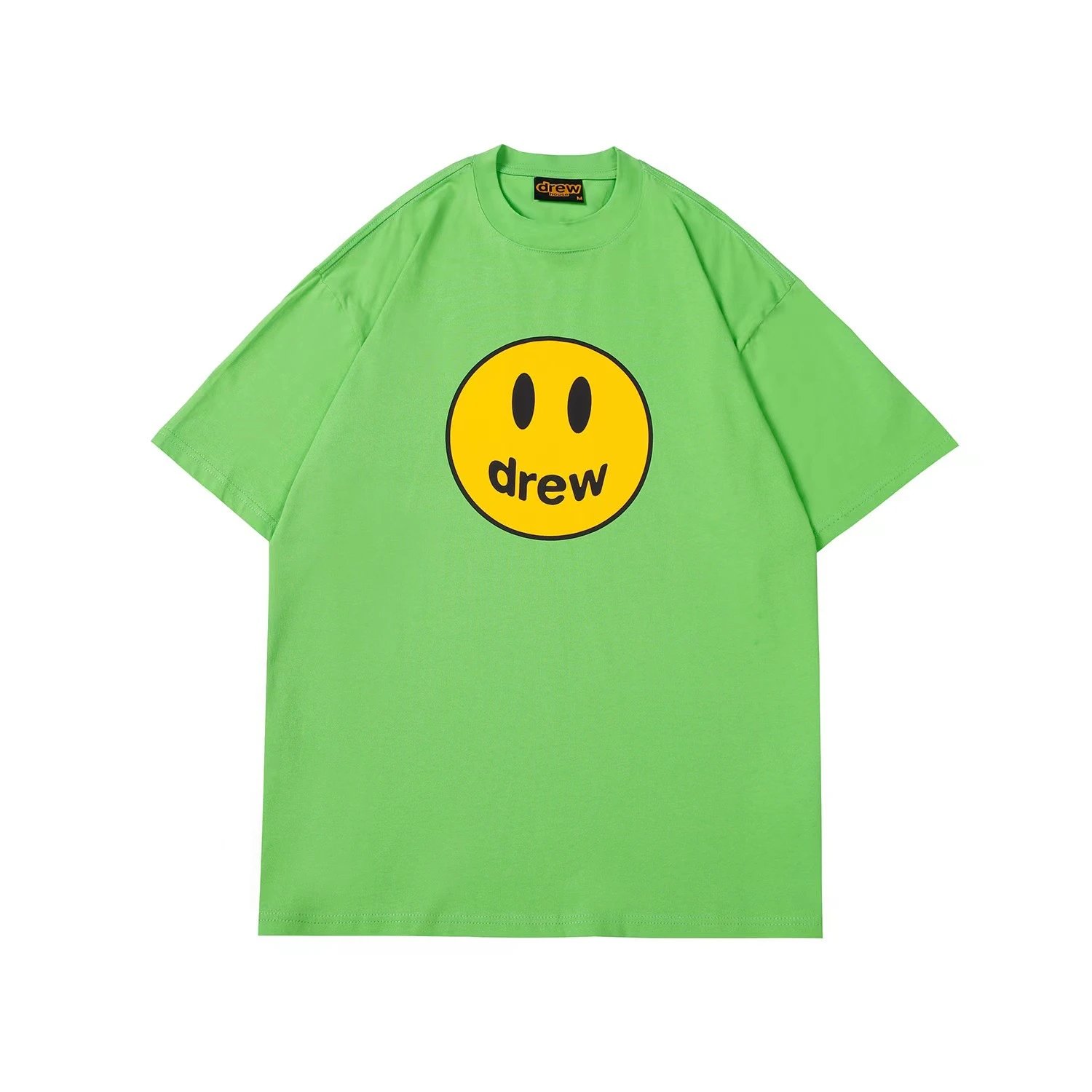 Unisex Graphic Cotton Tee Lime Green - Drew(Drew House) - Cnfans - $21.61