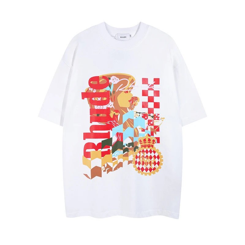 Rhude Graphic Oversized T-Shirt Multi - Gallery Image 2 - Detailed View