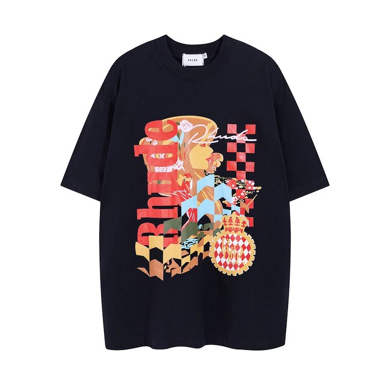 Rhude Graphic Oversized T-Shirt Multi - Gallery Image 4 - Detailed View