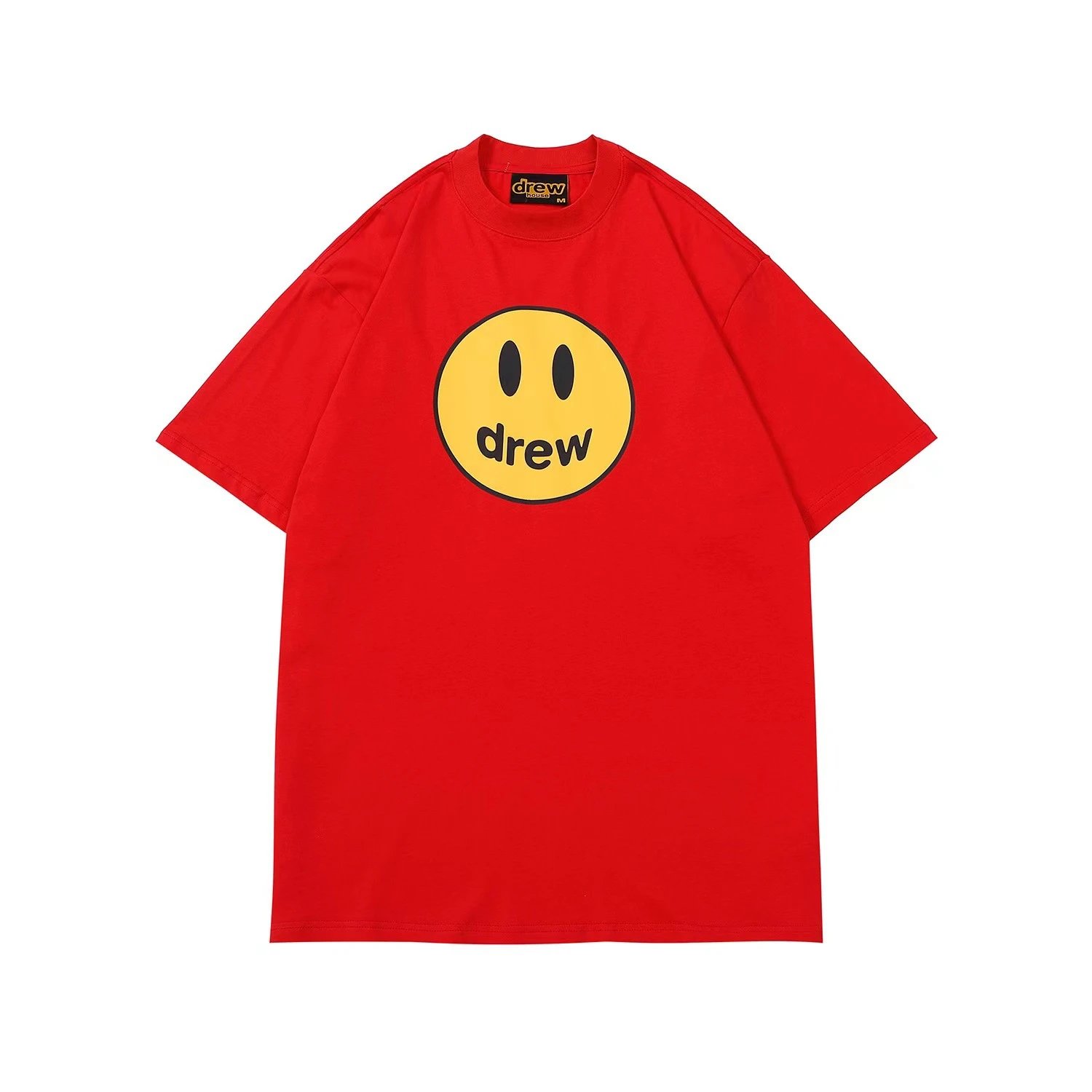 Oversized Smile Graphic Cotton Tee Crimson Red - Related Product - Cnfans