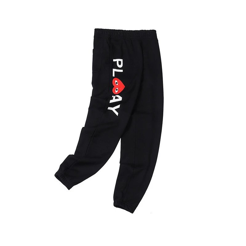 CDG Play Cotton Pants Black Grey - Gallery Image 4 - Detailed View