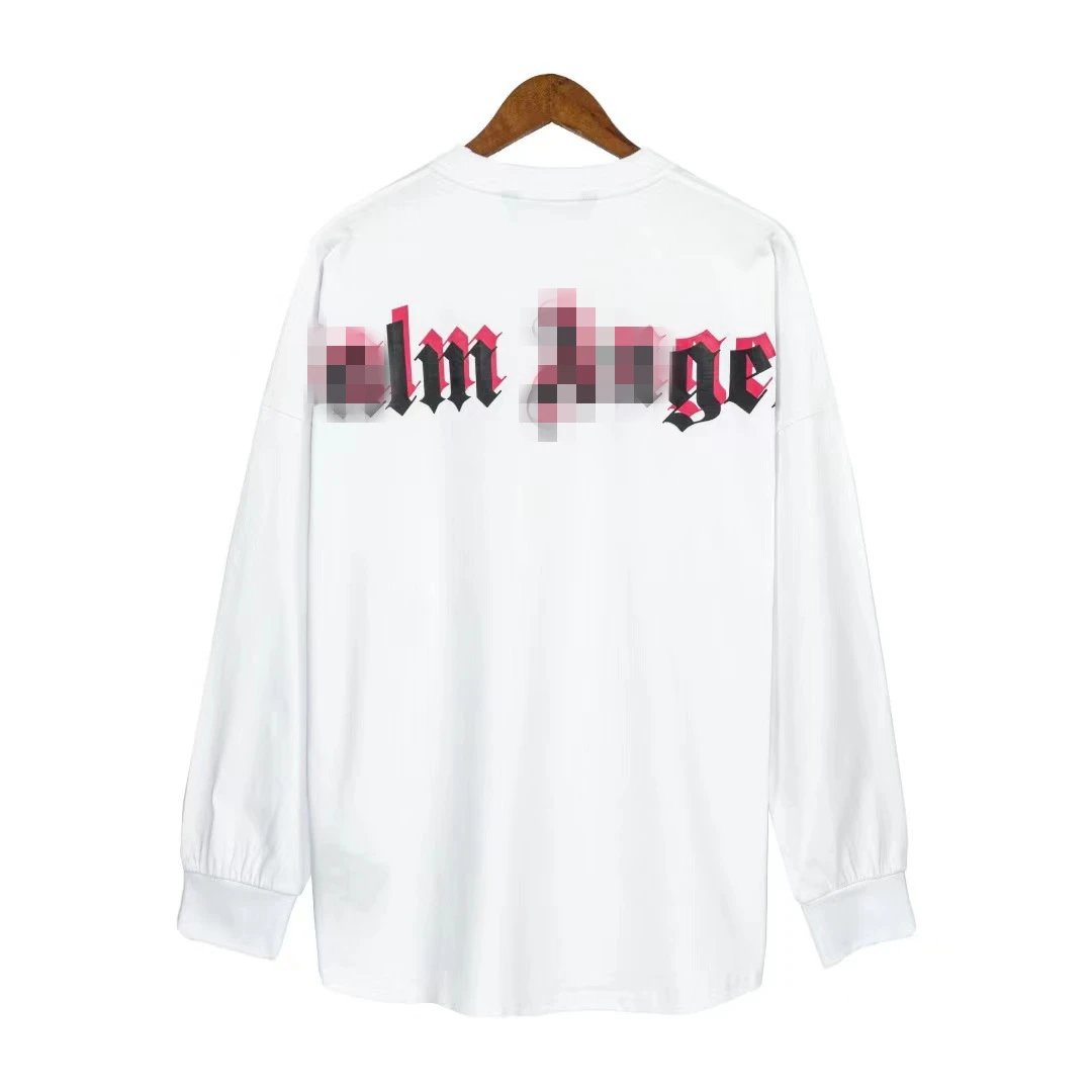 Casual Long Sleeve Tee Unisex Top Snow White - Palm Angels - Cnfans - $26.13