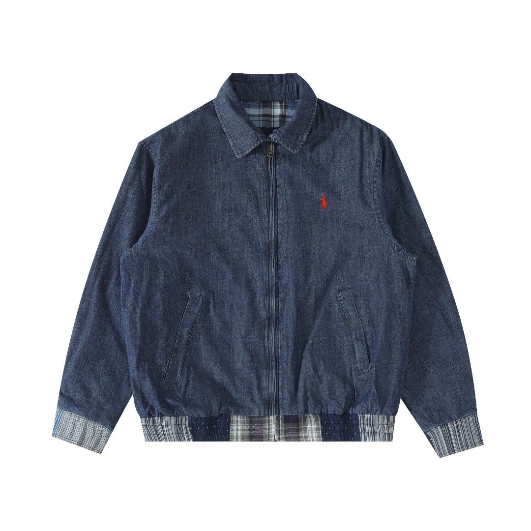 Denim Patchwork Reversible Jacket - Indigo - Gallery Image 2 - Detailed View