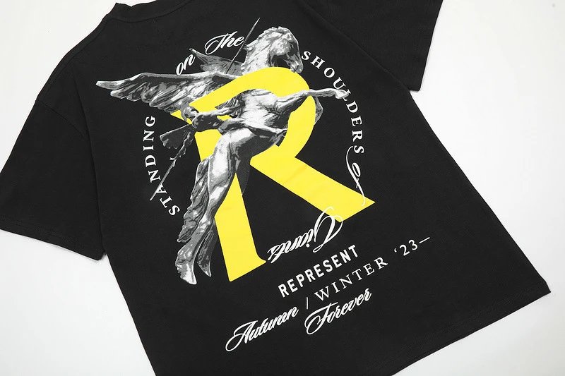 Represent Pegasus Tee Black and White - Gallery Image 11 - Detailed View