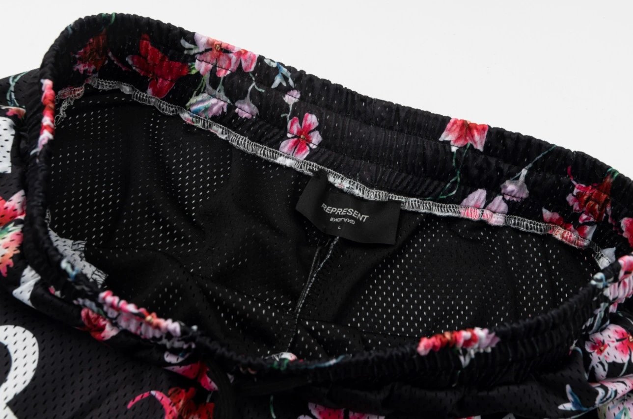 Represent Floral Mesh Shorts Multi - Gallery Image 14 - Detailed View