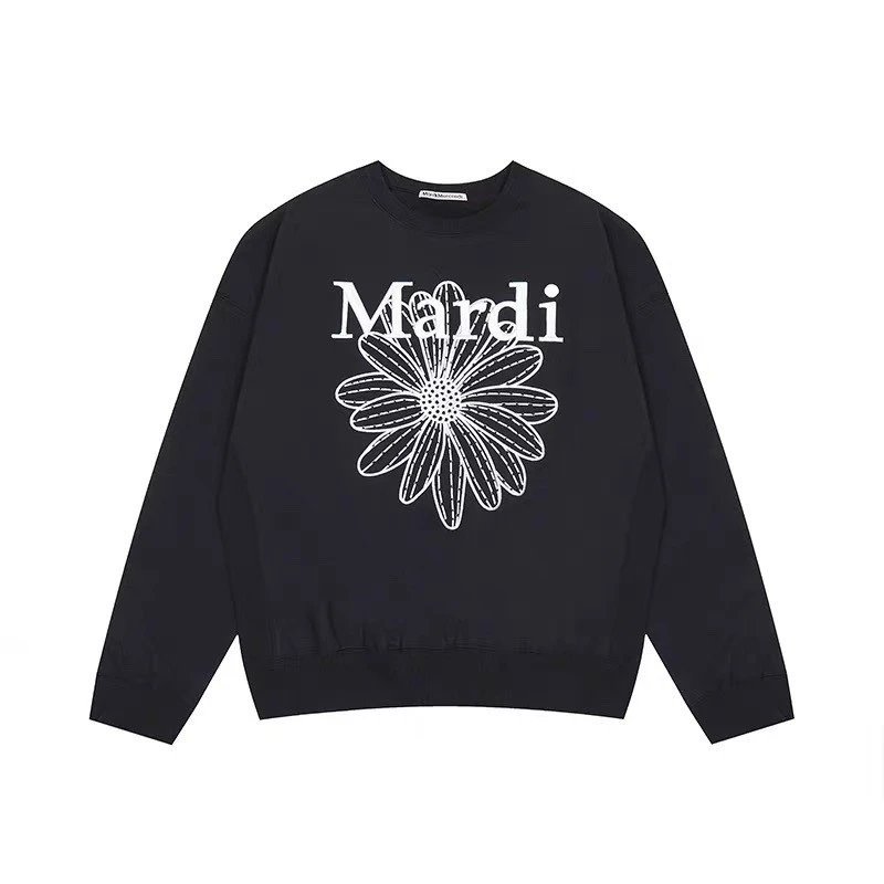 Women's Oversized Embroidered Daisy Pullover Sweatshirt Onyx - Related Product - Cnfans