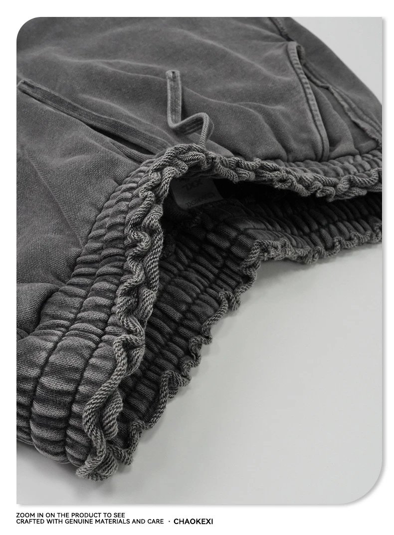 Loose Fit Cotton Cargo Pants Autumn Slate - Gallery Image 8 - Detailed View