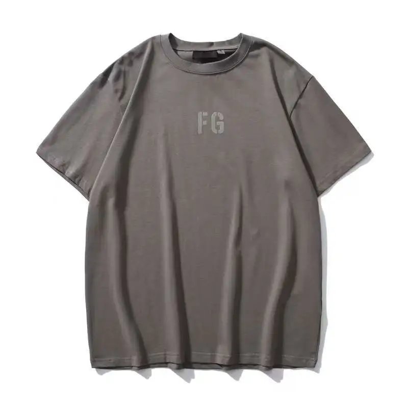 Streetwear Velvet Letter Oversize T-Shirt Ash Gray - Gallery Image 4 - Detailed View