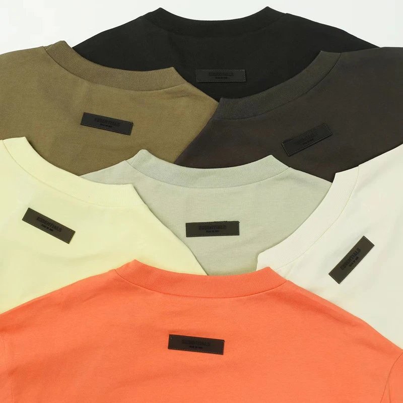Streetwear Cotton Crewneck T-Shirt Olive Green - Gallery Image 11 - Detailed View
