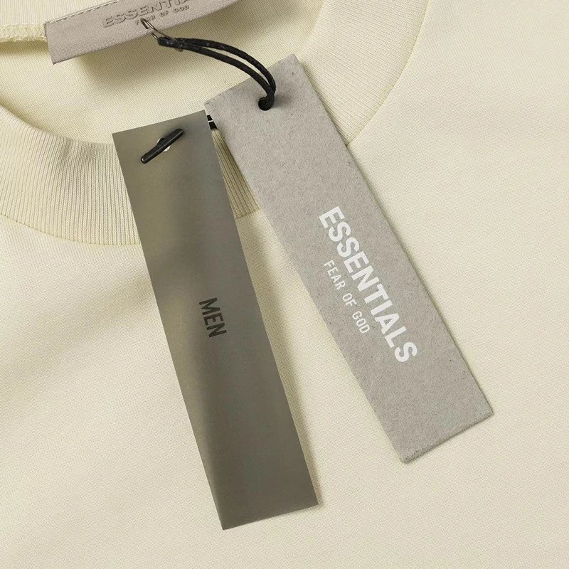 Streetwear Cotton Crewneck T-Shirt Olive Green - Gallery Image 12 - Detailed View