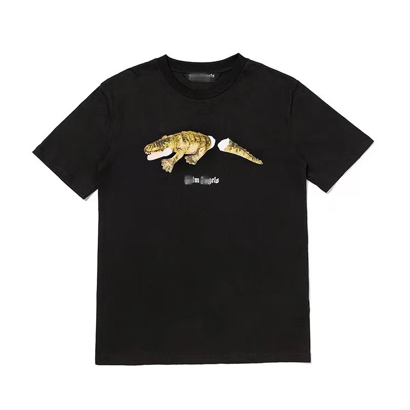 Streetwear Graphic Croc Loose Tee Black - Palm Angels - Cnfans - $20.65