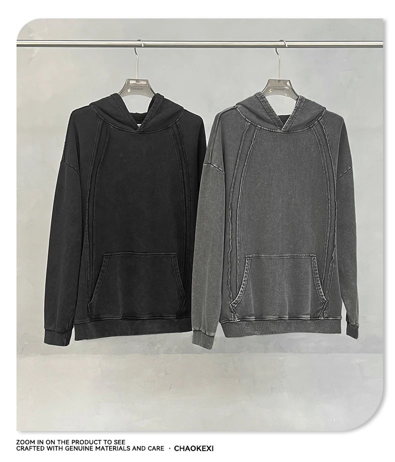 CHAOKEXI Washed Hoodie Multi-Color - Gallery Image 10 - Detailed View