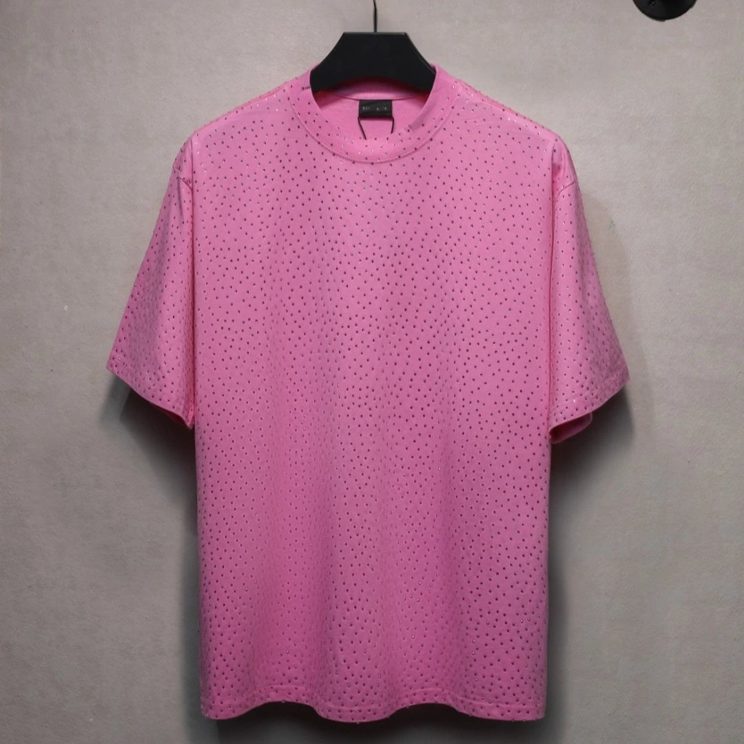 Street Rhinestone Cotton T-Shirt Unisex Onyx - Gallery Image 3 - Detailed View