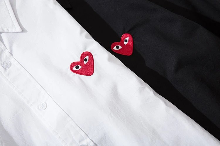 CDG Play Heart Shirt White - Gallery Image 11 - Detailed View