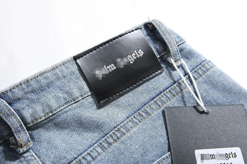 Palm Angels Flame Heart Jeans Blue - Gallery Image 12 - Detailed View