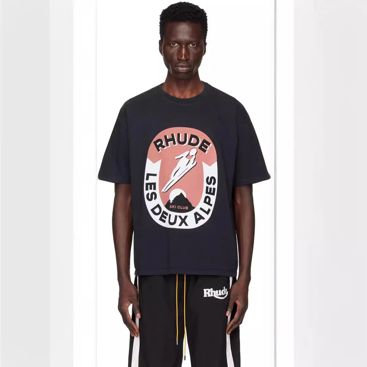 Rhude Ski Theme Graphic T-shirt Black - Gallery Image 7 - Detailed View