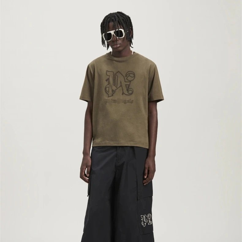 Unisex Streetwear Cotton Tee Sandstone Brown - Gallery Image 6 - Detailed View